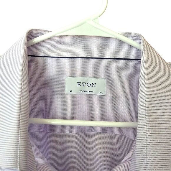 Eton Mens‎ Contemporary Fit Dress Shirt Size 18.5/47 Lavendar 100% Cotton NWD - Picture 6 of 11